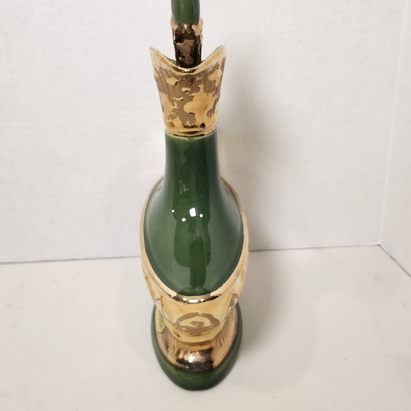 VTG 1967 Jim Beam Whiskey Decanter The Executive Series‎ Weeping Gold Green - Picture 8 of 11